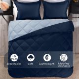 King Size Comforter Set - Blue and Sapphire King Comforter, Soft Bedding Sets for All Seasons -3 Pieces - 1 Comforter (104 x92 ) and 2 Pillow Shams(20 x36 )