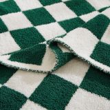 Checkered Throw Blanket, Avocado Green Microfiber Soft Cozy Fluffy Warm Hand Made Throw Blankets for Couch, Sofa, Chair, Bed, Camping, Picnic, Travel Lightweight Bed Blanket - 60 *80