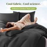 Sheets Set，Rayon Derived from 100% Bamboo_，Cooling & Soft Bed Sheets, Luxury Bedding Sheets & Pillowcases, 16 Inch Deep Pockets (Cal King,Black)