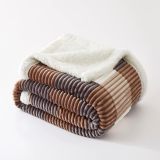Sherpa Blanket Full/Queen Plaid Thick Bed Blanket, 90”*80” Super Soft Flannel Fuzzy Fleece Reversible Velvet Plush Warm Blanket for Couch(Beige Check, 80 *90 )