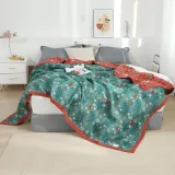 Boho Throw Blanket for Bed - 100% Cotton Ultra Soft Rustic Quilt Summer Blanket - Floral Printed Farmhouse Decor Bed Blankets,80 ×90  All Season Rustic Throw for Sofa Couch Chair