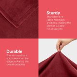 Bedding Fleece Blanket King Size Burgundy 300GSM Luxury Bed Blanket Anti-Static Fuzzy Soft Blanket Microfiber (90x102 Inches)