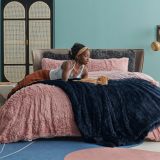 Faux Fur King Size Blanket Navy Blue – Fuzzy, Fluffy, and Shaggy Faux Fur, Soft and Thick Sherpa, Cozy Warm Decorative Gift, King Blanket for Bed, 108x90 Inches, 640 GSM
