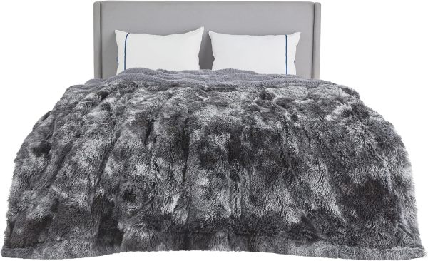 Ultra Soft Fluffy King Size Blanket for Bed – Fuzzy, Fluffy, Shaggy Faux Fur King Blanket, Warm and Thick Sherpa, Tie-dye Decorative Gift, Oversized Blankets King Size, 108x90 Inches, 640 GSM