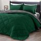 King Size Comforter Set - Dark Green and Grey King Comforter, Soft Bedding Sets for All Seasons -3 Pieces - 1 Comforter (104 x92 ) and 2 Pillow Shams(20 x36 )