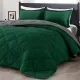 King Size Comforter Set - Dark Green and Grey King Comforter, Soft Bedding Sets for All Seasons -3 Pieces - 1 Comforter (104 x92 ) and 2 Pillow Shams(20 x36 )