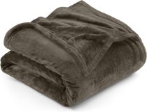 Bedding Fleece Blanket King Size Brown 300GSM Luxury Fuzzy Soft Anti-Static Microfiber Bed Blanket (90x102 Inches)