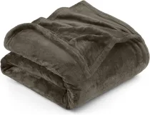 Bedding Fleece Blanket King Size Brown 300GSM Luxury Fuzzy Soft Anti-Static Microfiber Bed Blanket (90x102 Inches)