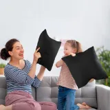 Bedding Throw Pillows Insert (Pack of 2, Black) - 26 x 26 Inches Bed and Couch Pillows - Indoor Decorative Pillows
