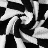 Checkered Throw Blanket, Black and White Microfiber Soft Cozy Fluffy Warm Hand Made Throw Blankets for Couch, Sofa, Chair, Bed, Camping, Picnic, Travel Lightweight Bed Blanket - 60 *80