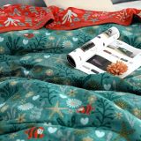 Boho Throw Blanket for Bed - 100% Cotton Ultra Soft Rustic Quilt Summer Blanket - Floral Printed Farmhouse Decor Bed Blankets,80 ×90  All Season Rustic Throw for Sofa Couch Chair