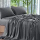 Sheets Set，Rayon Derived from 100% Bamboo_，Cooling & Soft Bed Sheets, Luxury Bedding Sheets & Pillowcases, 16 Inch Deep Pockets (Cal King,Dark Grey)