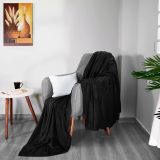 Bedding Fleece Blanket King Size Black 300GSM Luxury Bed Blanket Anti-Static Fuzzy Soft Blanket Microfiber (90x102 Inches)