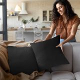 Bedding Throw Pillows Insert (Pack of 2, Black) - 26 x 26 Inches Bed and Couch Pillows - Indoor Decorative Pillows