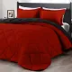 King Size Comforter Set - Red and Black King Comforter, Soft Bedding Sets for All Seasons - 3 Pieces - 1 Comforter (104 x92 ) and 2 Pillow Shams(20 x36 )