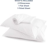 King Size Sheet Set, Cooling Sheets King, Rayon Derived from Bamboo, Deep Pocket Up to 16 , Breathable & Soft Bed Sheets, Hotel Luxury Silky Bedding Sheets & Pillowcases, White