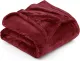 Bedding Fleece Blanket King Size Burgundy 300GSM Luxury Bed Blanket Anti-Static Fuzzy Soft Blanket Microfiber (90x102 Inches)