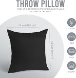 Bedding Throw Pillows Insert (Pack of 2, Black) - 26 x 26 Inches Bed and Couch Pillows - Indoor Decorative Pillows