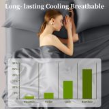 Sheets Set，Rayon Derived from 100% Bamboo_，Cooling & Soft Bed Sheets, Luxury Bedding Sheets & Pillowcases, 16 Inch Deep Pockets (Cal King,Dark Grey)