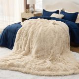 Fuzzy Faux Fur King Blanket - Soft, Fluffy, Plush Sherpa Fleece, 108x90 Inches, 640 GSM