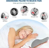 Memory Foam Pillows Neck Pillow Bed Pillow for Sleeping, Ergonomic Cervical Pillow for Neck and Shoulder Pain Relief,Orthopedic Contour Pillow for Side Back Stomach Sleeper