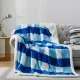 Sherpa Blanket Twin Plaid Thick Bed Blanket, 90”*80” Super Soft Flannel Fuzzy Fleece Reversible Velvet Plush Warm Blanket for Couch(Blue Check, 80 *90 )