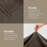Bedding Fleece Blanket King Size Brown 300GSM Luxury Fuzzy Soft Anti-Static Microfiber Bed Blanket (90x102 Inches)