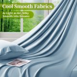Sheets Set，Rayon Derived from 100% Bamboo_，Cooling & Soft Bed Sheets, Luxury Bedding Sheets & Pillowcases, 16 Inch Deep Pockets (King,Teal Blue)