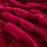 Luxury Faux Fur Rabbit Fur Throw Blanket Burgundy Red 90 x80 ,Plush Reversible Sherpa Blankets,Queen Fuzzy Elegant Thick Throws for Bed,Washable Bedding Accent Blankets for Sofa Couch Chair