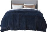 Faux Fur King Size Blanket Navy Blue – Fuzzy, Fluffy, and Shaggy Faux Fur, Soft and Thick Sherpa, Cozy Warm Decorative Gift, King Blanket for Bed, 108x90 Inches, 640 GSM
