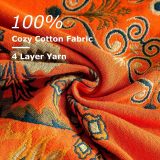 Boho Throw Blanket for Bed - 100% Cotton Ultra Soft Rustic Quilt Summer Blanket- Floral Farmhouse Decor Bed Blankets,All Season Rustic Throw for Sofa Chair 90 ×98