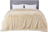 Fuzzy Faux Fur King Blanket - Soft, Fluffy, Plush Sherpa Fleece, 108x90 Inches, 640 GSM