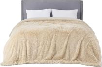 Fuzzy Faux Fur King Blanket - Soft, Fluffy, Plush Sherpa Fleece, 108x90 Inches, 640 GSM