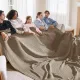100% Cotton Large Blankets Oversized King for Bed - Waffle Weave Blankets for Spring, Lightweight and Breathable Couch Cover Blankets, Tan/Taupe, 120x94 inches