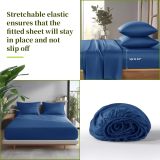 Sheets Set，Rayon Derived from 100% Bamboo_，Cooling & Soft Bed Sheets, Luxury Bedding Sheets & Pillowcases, 16 Inch Deep Pockets (King,Navy Blue)