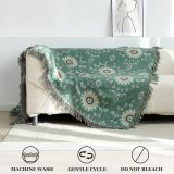 Boho Throw Blanket for Bed - 100% Cotton Ultra Soft Rustic Quilt Summer Blanket - Floral Printed Farmhouse Decor Bed Blankets,90 ×98  All Season Rustic Throw for Sofa Couch Chair