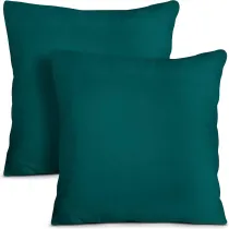 Bedding Throw Pillows Insert (Pack of 2, Dark Teal) - 18 x 18 Inches Bed and Couch Pillows - Indoor Decorative Pillows