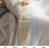 100% Cotton Large Blankets Oversized King for Bed - Waffle Weave Blankets for Spring, Lightweight and Breathable Couch Cover Blankets, Light Beige/Linen, 120x94 inches