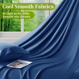 Sheets Set，Rayon Derived from 100% Bamboo_，Cooling & Soft Bed Sheets, Luxury Bedding Sheets & Pillowcases, 16 Inch Deep Pockets (King,Navy Blue)