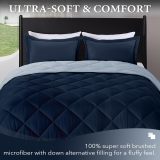 King Size Comforter Set - Blue and Sapphire King Comforter, Soft Bedding Sets for All Seasons -3 Pieces - 1 Comforter (104 x92 ) and 2 Pillow Shams(20 x36 )