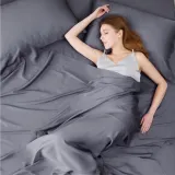 King Size Sheet Set, Cooling Sheets King, Rayon Derived from Bamboo, Deep Pocket Up to 16 , Breathable & Soft Bed Sheets, Hotel Luxury Silky Bedding Sheets & Pillowcases, Dark Grey