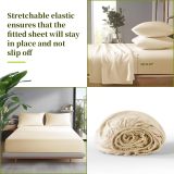 Sheets Set，Rayon Derived from 100% Bamboo_，Cooling & Soft Bed Sheets, Luxury Bedding Sheets & Pillowcases, 16 Inch Deep Pockets (Cal King,Beige)