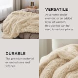 Fuzzy Faux Fur King Blanket - Soft, Fluffy, Plush Sherpa Fleece, 108x90 Inches, 640 GSM