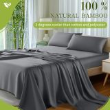 Sheets Set，Rayon Derived from 100% Bamboo_，Cooling & Soft Bed Sheets, Luxury Bedding Sheets & Pillowcases, 16 Inch Deep Pockets (Cal King,Dark Grey)