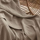 100% Cotton Large Blankets Oversized King for Bed - Waffle Weave Blankets for Spring, Lightweight and Breathable Couch Cover Blankets, Tan/Taupe, 120x94 inches