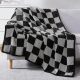 Checkered Throw Blanket, Black Grey Checkered Microfiber Soft Cozy Fluffy Warm Hand Made Weave Throw Blankets for Couch, Sofa, Chair, Bed, Picnic,Travel Lightweight Bed Blanket - 60 * 80