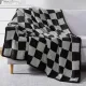 Checkered Throw Blanket, Black Grey Checkered Microfiber Soft Cozy Fluffy Warm Hand Made Weave Throw Blankets for Couch, Sofa, Chair, Bed, Picnic,Travel Lightweight Bed Blanket - 60 * 80