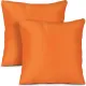 Bedding Throw Pillows Insert (Pack of 2, Orange) - 18 x 18 Inches Bed and Couch Pillows - Indoor Decorative Pillows
