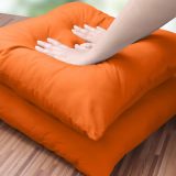 Bedding Throw Pillows Insert (Pack of 2, Orange) - 18 x 18 Inches Bed and Couch Pillows - Indoor Decorative Pillows