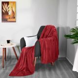 Bedding Fleece Blanket King Size Burgundy 300GSM Luxury Bed Blanket Anti-Static Fuzzy Soft Blanket Microfiber (90x102 Inches)
